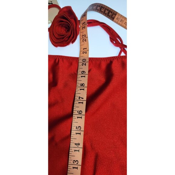 SAME LOS ANGELES One Piece Swimsuit Womens Color Red Large Flower - Picture 11 of 11